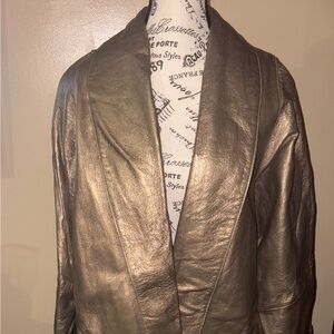 Gold‎ Women's Jacket Women's Jacket 100% Genuine Leather Size L  David Benjamin